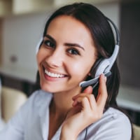 woman with headset