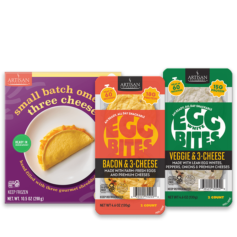 Artisan Kitchen products, omelets and egg cups